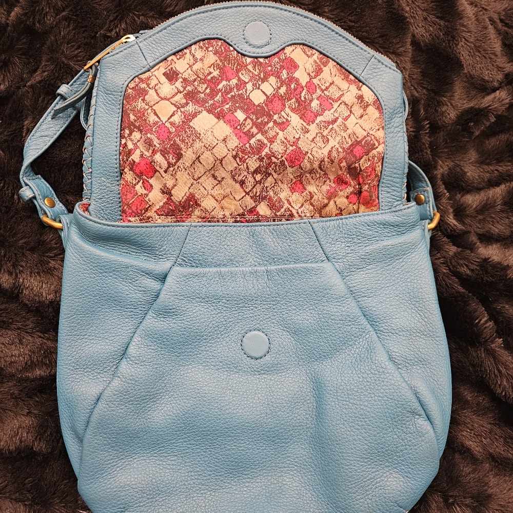 Elliott Lucca Blue Jean Leather Crossbody Bag - Picture 5 of 15